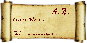 Arany Nóra névjegykártya