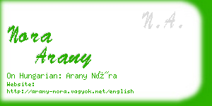 nora arany business card